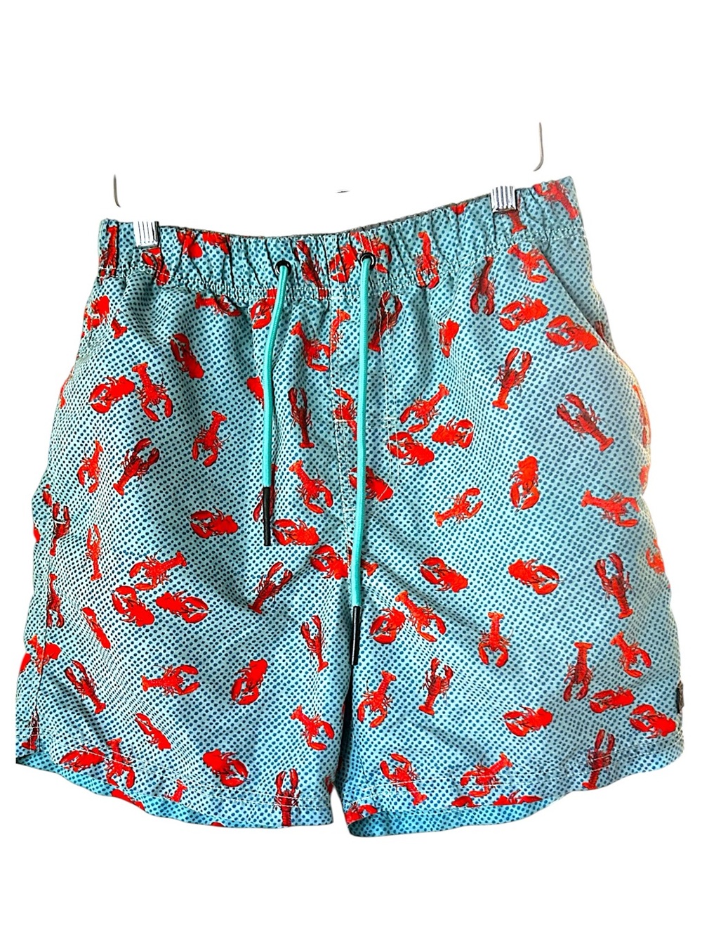 Men's VIZIO Light Blue Swim Trunks with Red Lobster Print